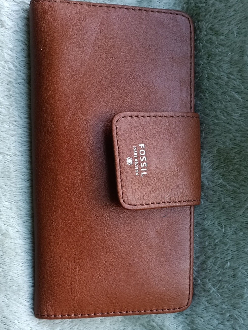 Fossil Men's Cognac Brown Leather Card & Key Holder Wallet